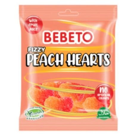 BEBETO FIZZY PEACH HEARTS