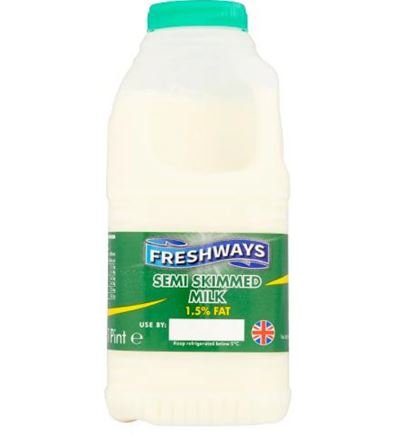 FRESHWAYS SEMI SKIMMED MILK