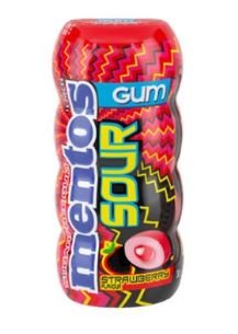 MENTOS GUM SOUR STRWBRRY BTL